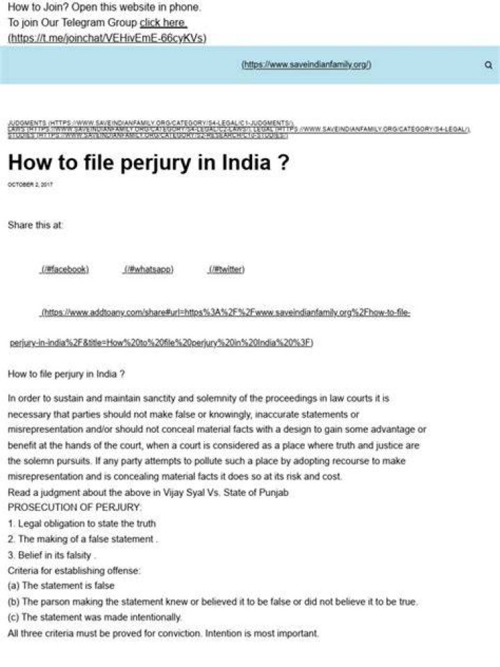 How can I file perjury in India?